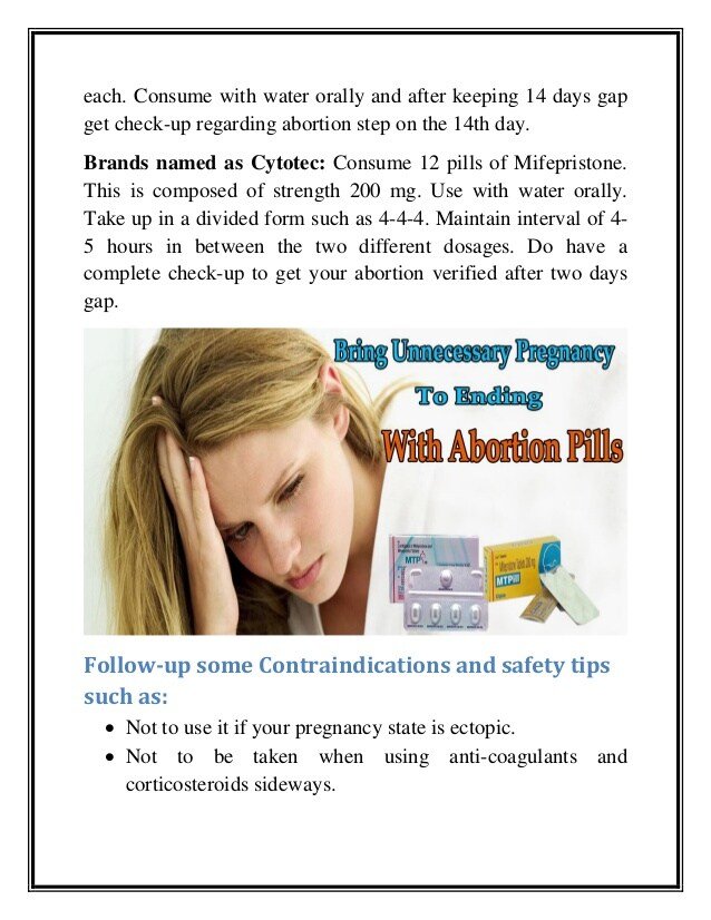 Bring unnecessary pregnancy to ending with an abortion pill