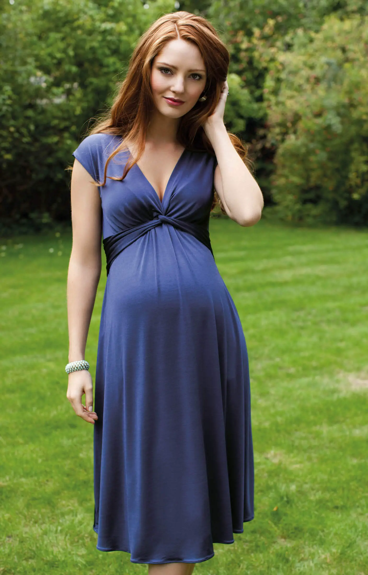 Clara Maternity Dress Short Bluebell