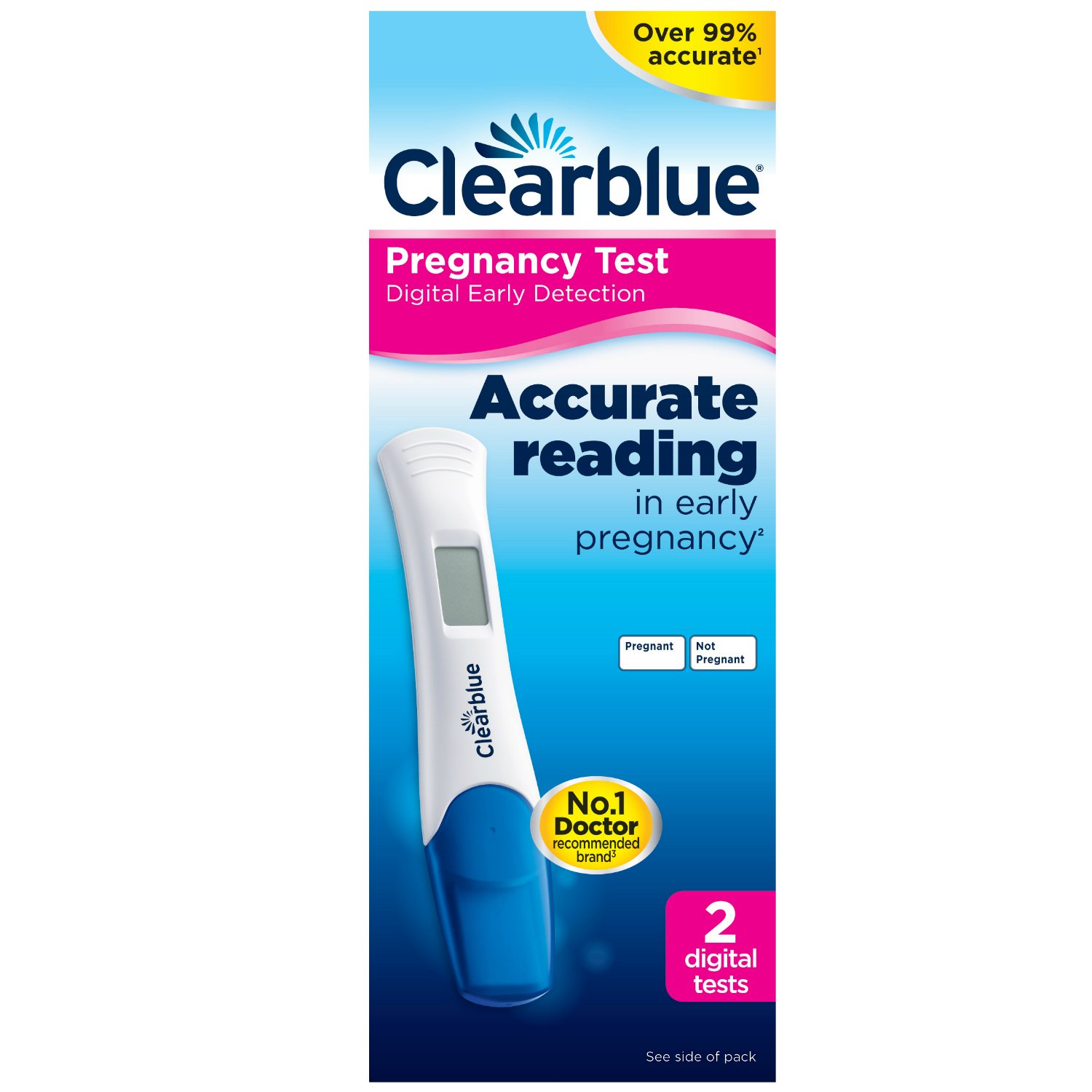 Clearblue Pregnancy Test 2 Digital Early Detection Tests Over 99% ...