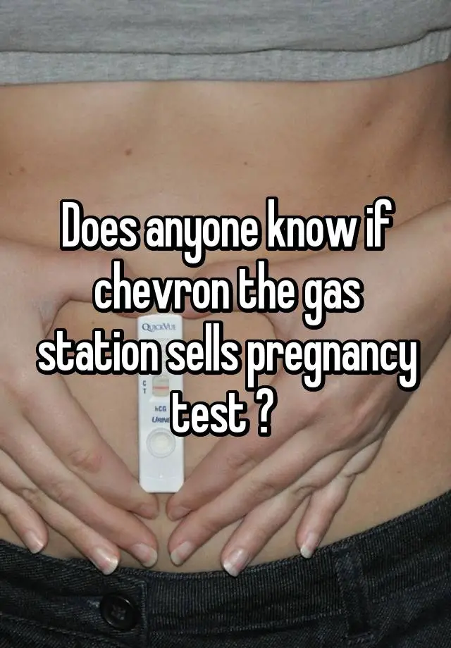 Do They Have Pregnancy Tests At Gas Stations