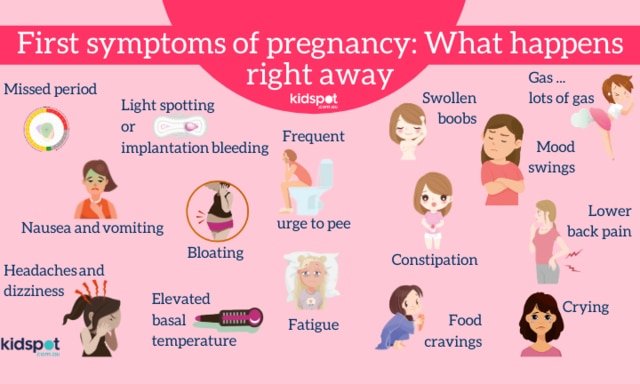 First trimester pregnancy symptoms : Cramps, morning ...