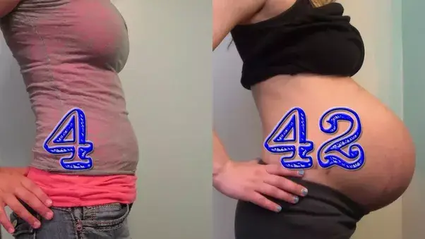How does a 4 weeks pregnant tummy look like?