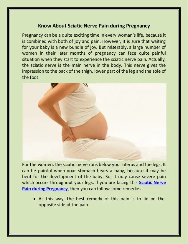 Know About Sciatic Nerve Pain during Pregnancy