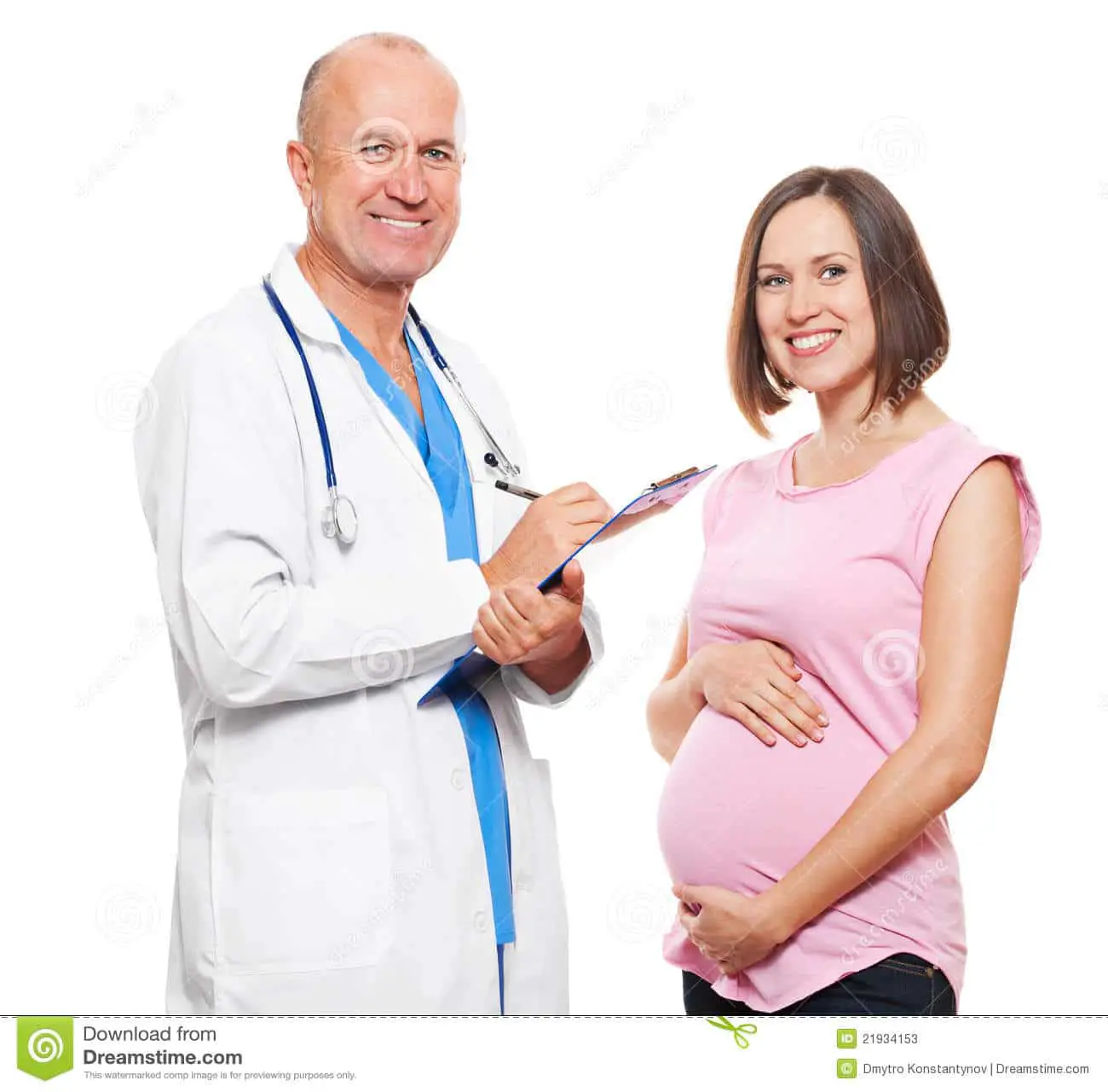 Pregnant woman and doctor stock image. Image of health