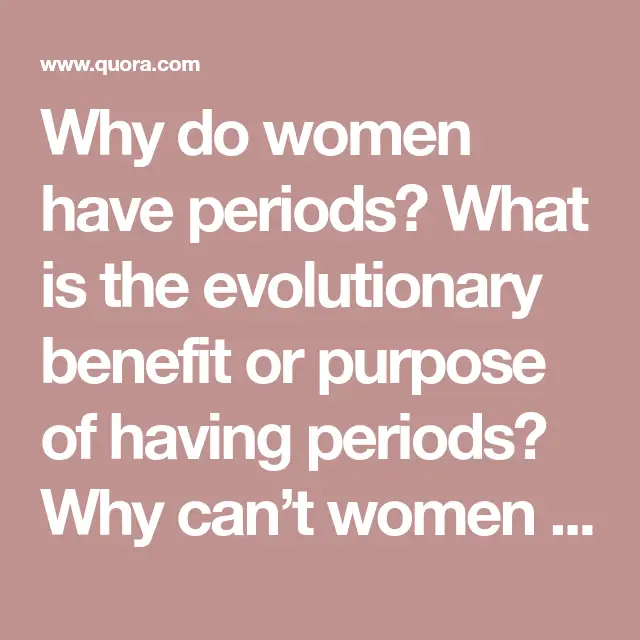 Why do women have periods? What is the evolutionary benefit or purpose ...
